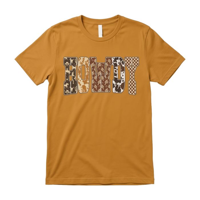 Patterned western print tee