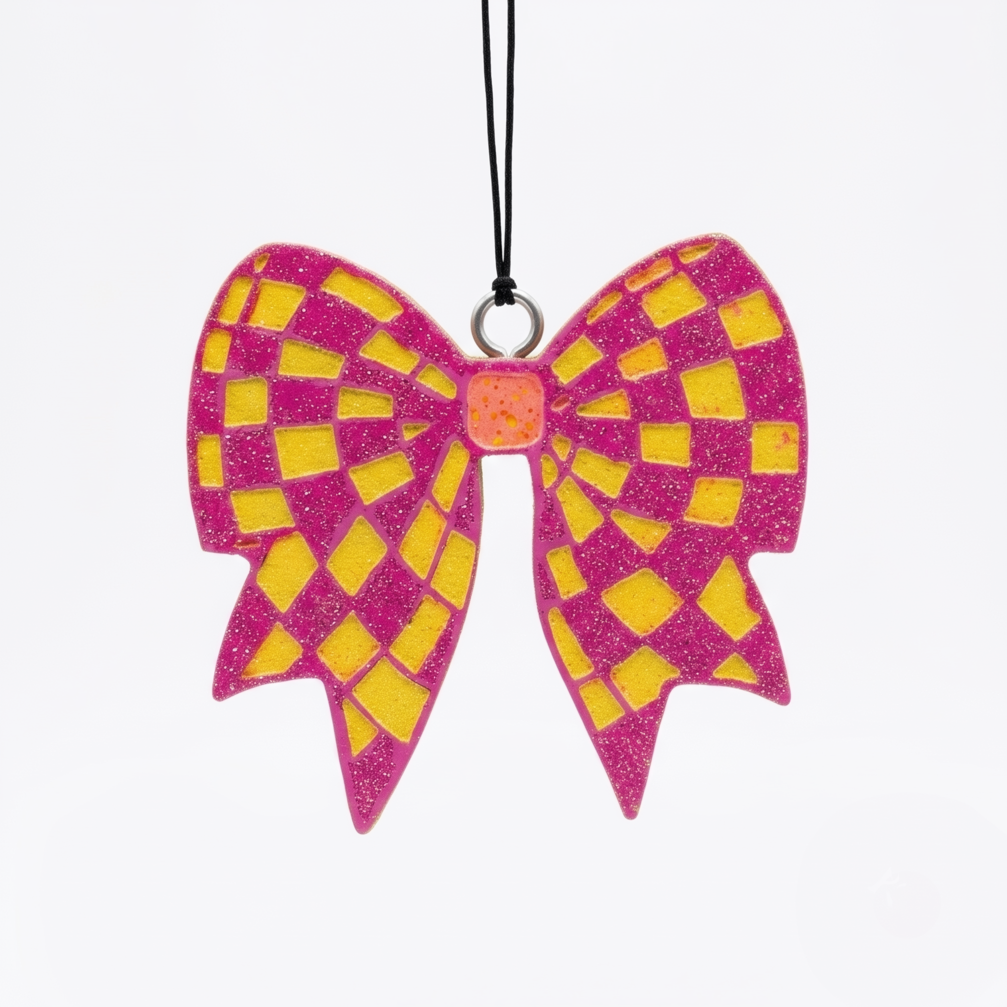 Pink & Yellow Checkered Bowtie