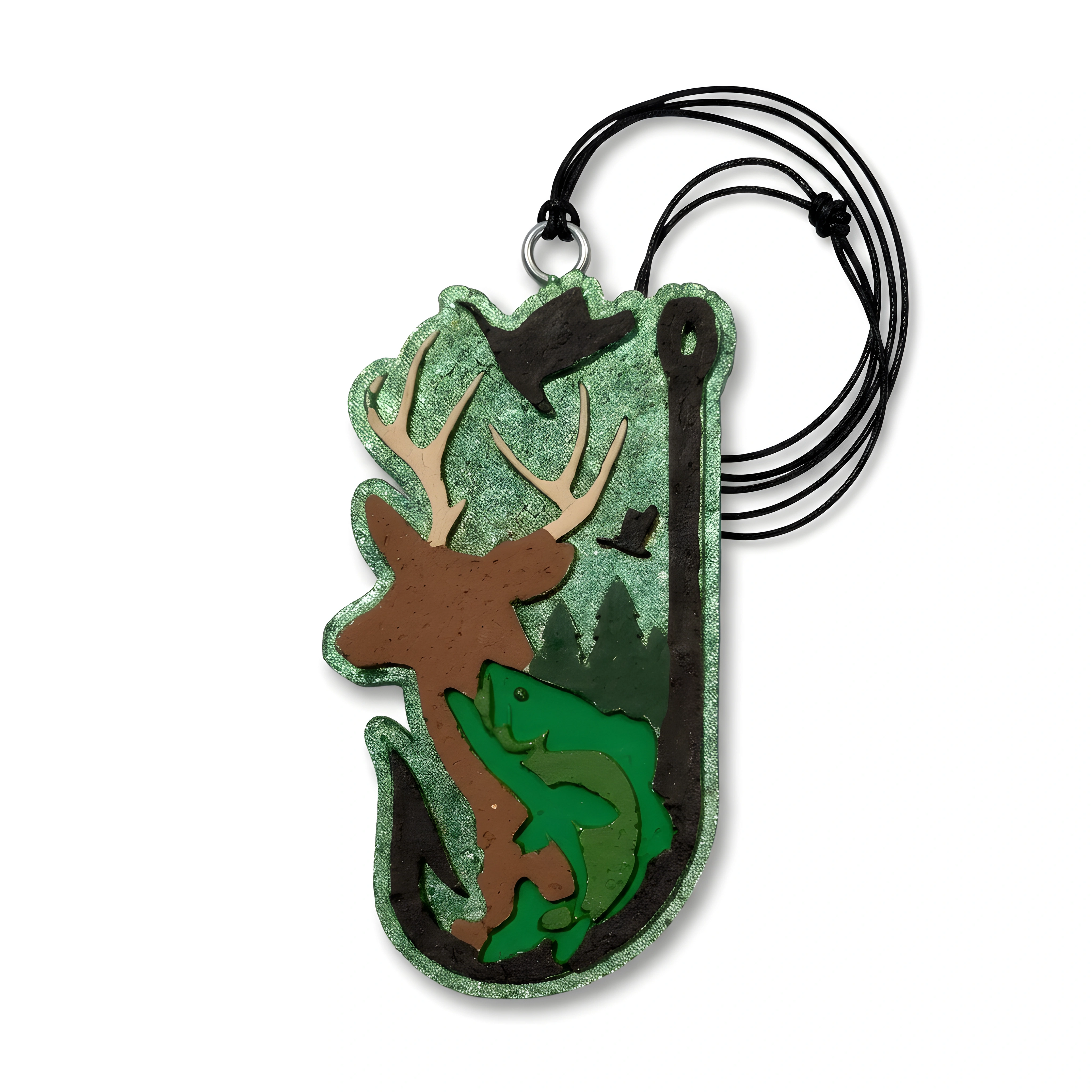 Deer, Bird & Hooked Fish Freshie