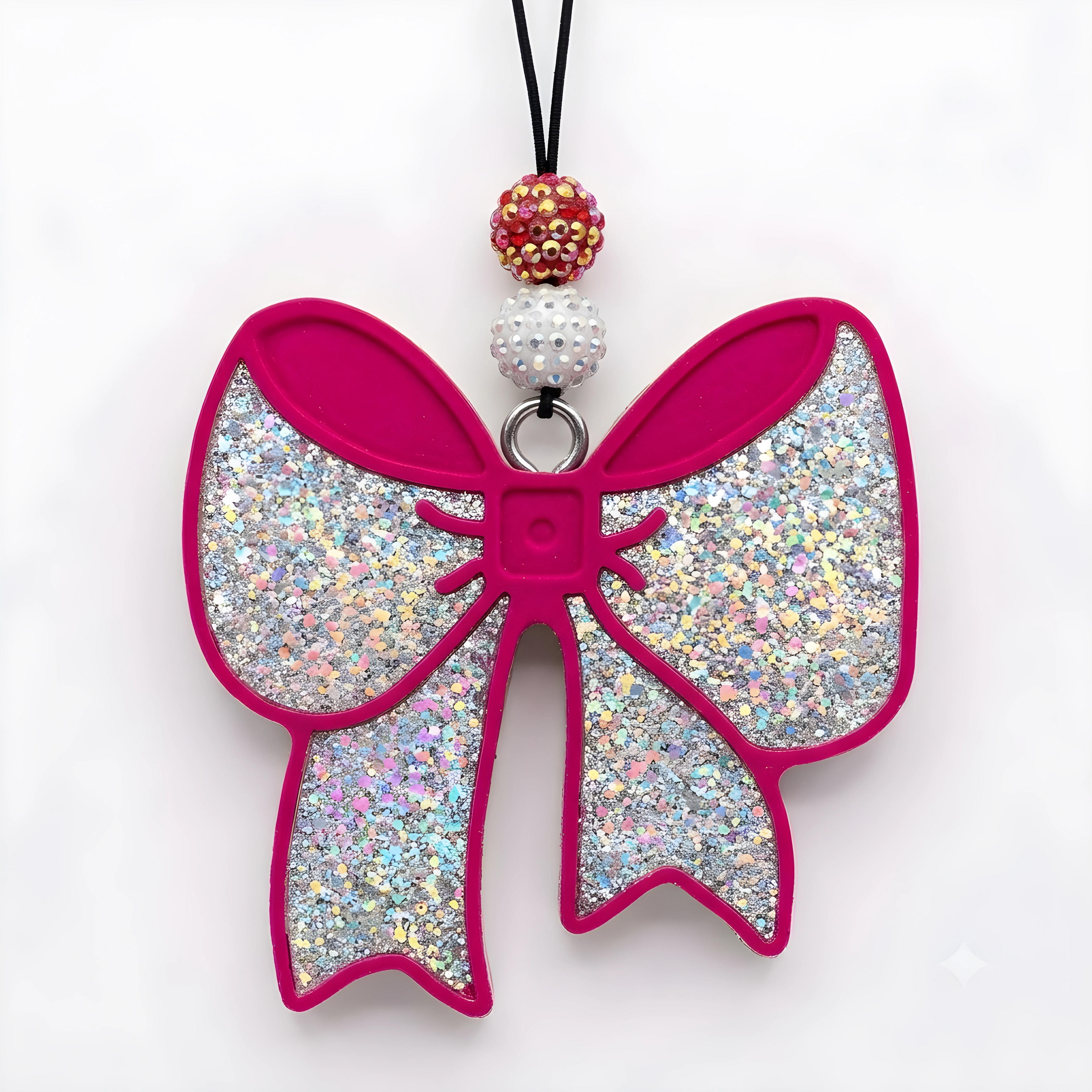 Pink Glitter Bow Freshie